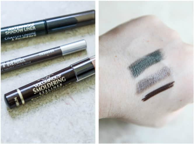 Smashbox Shadow Liner in Ivy, Urban Decay 24/7 Liner in Mushroom, Loreal Voluminous Smoldering in Brown I howsweeteats.com