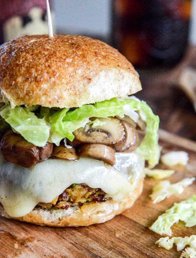 Crispy Autumn Veg Burgers with Apple Cider Slaw I howsweeteats.com