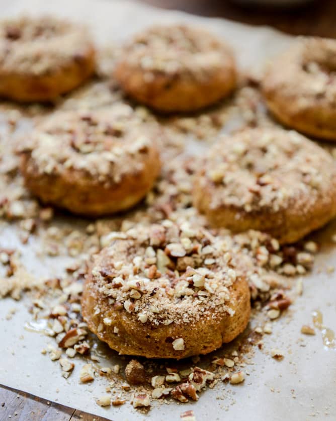 Sweet Potato Pecan Pie Doughnuts I howsweeteats.com