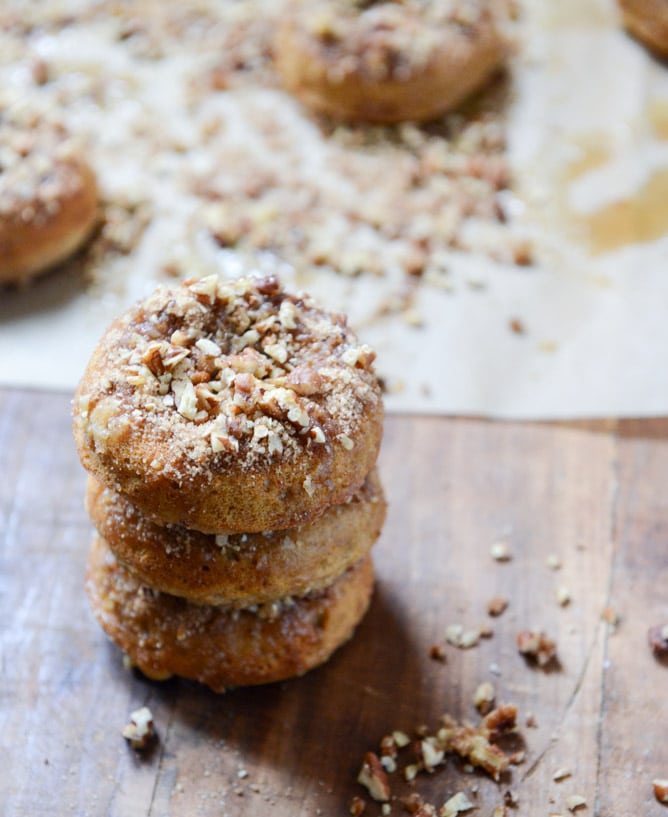 Sweet Potato Pecan Pie Doughnuts I howsweeteats.com