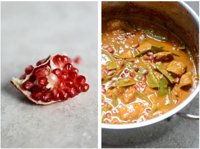 Thai Curry Pomegranate Chicken I howsweeteats.com