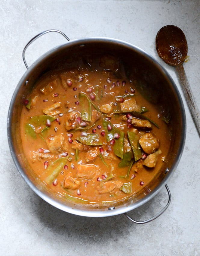 Thai Curry Pomegranate Chicken I howsweeteats.com