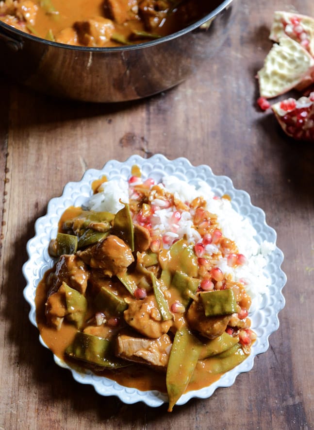 Thai Curry Pomegranate Chicken I howsweeteats.com