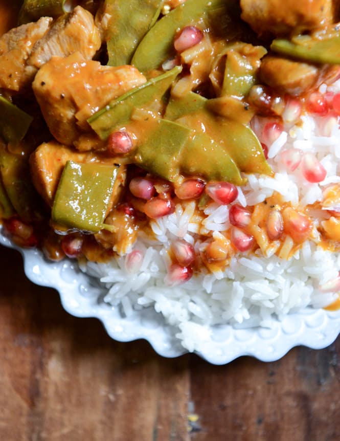 Thai Curry Pomegranate Chicken I howsweeteats.com