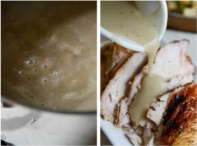 this applewood smoked turkey is prepped with a maple bourbon brine and served with a cider bourbon gravy! I howsweeteats.com