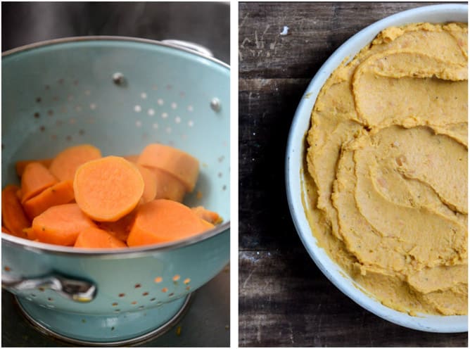 bacon bourbon whipped sweet potatoes with brown butter and crispy sage I howsweeteats.com