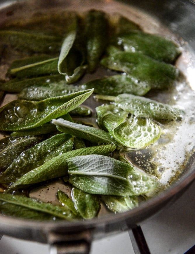 bacon bourbon whipped sweet potatoes with brown butter and crispy sage I howsweeteats.com