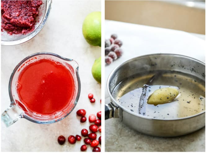fresh cranberry ginger vanilla margaritas (with sugared cranberries!) I howsweeteats.com