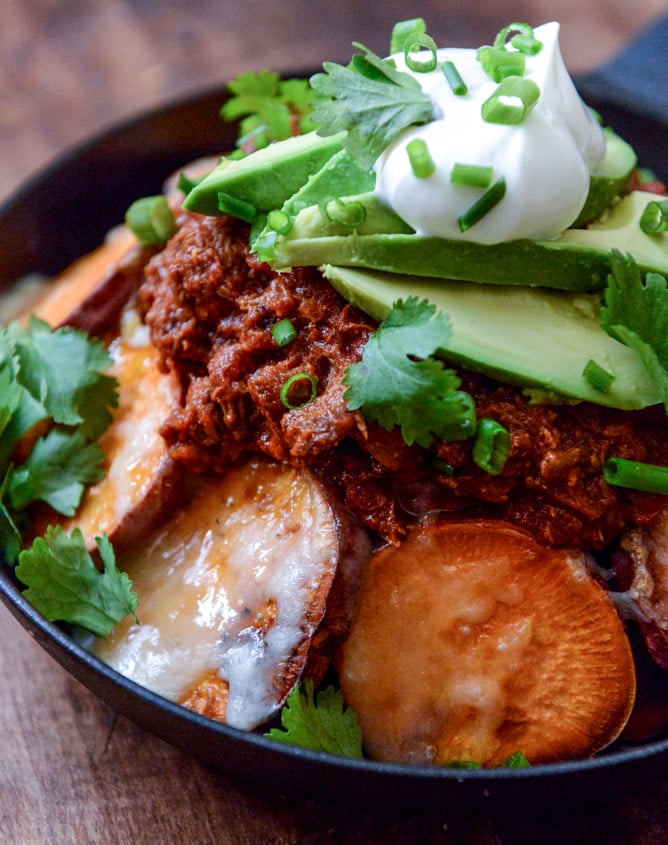 sweet potato chili cheese fries I howsweeteats.com