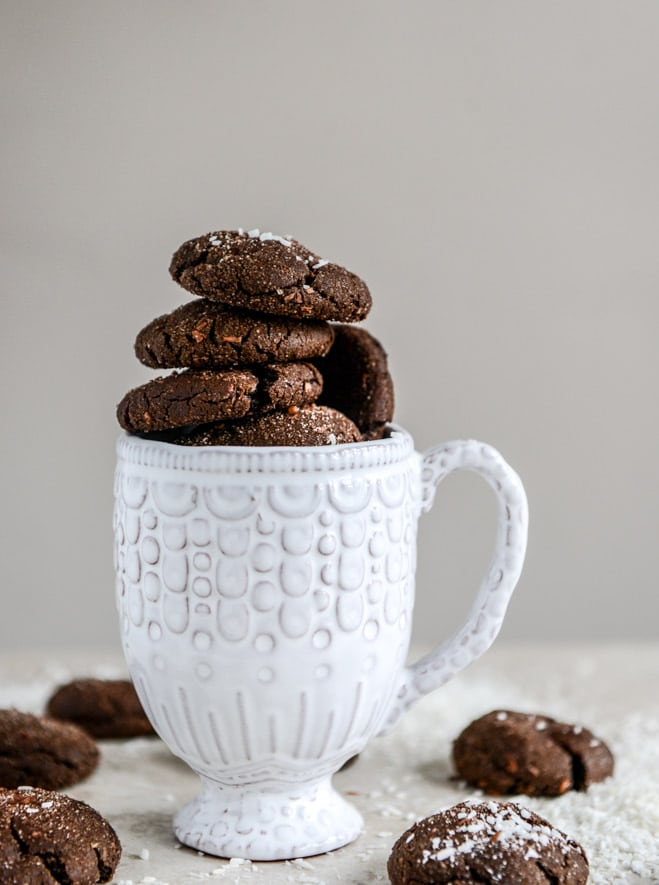 mocha coconut crinkles I howsweeteats.com