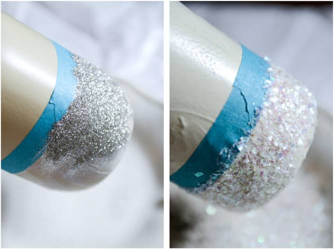 DIY Glittery Winter White Mason Jars I howsweeteats.com