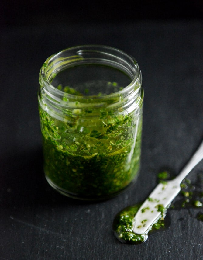 Garlic Brown Sugar Flank Steak with Chimichurri I howsweeteats.com