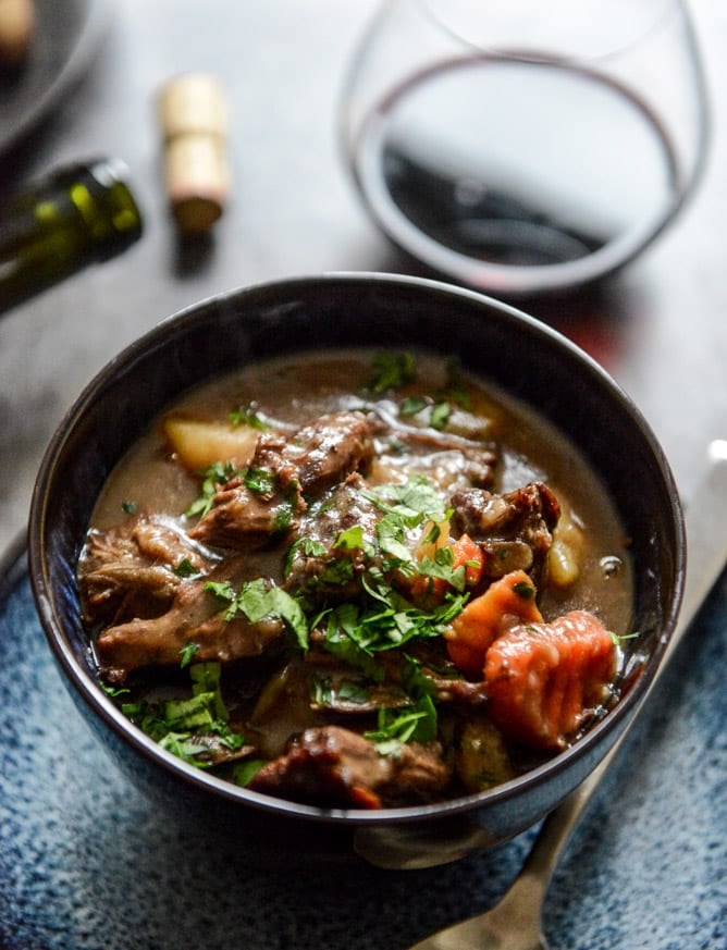 Cabernet Braised Short Rib Beef Stew I howsweeteats.com