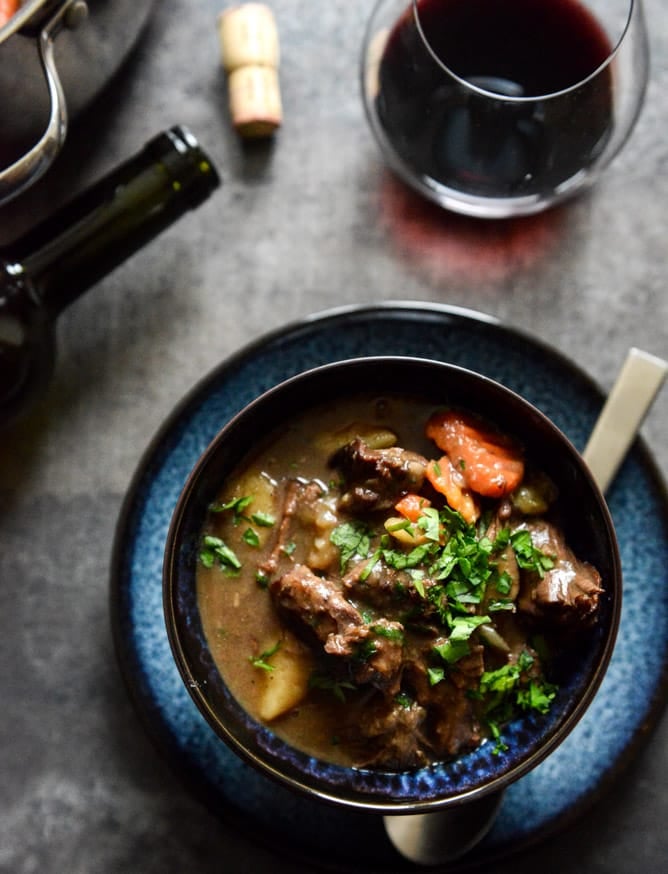 Cabernet Braised Short Rib Beef Stew I howsweeteats.com