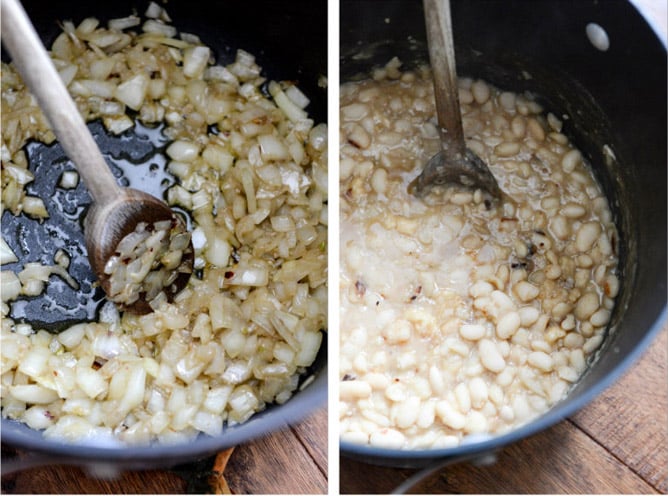 Spicy Greens and Creamy Parmesan Bean Stew I howsweeteats.com