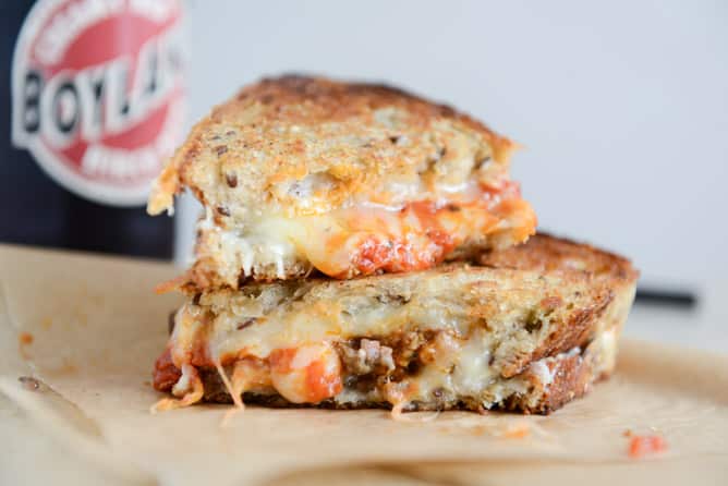 spicy mini meatball grilled cheese I howsweeteats.com