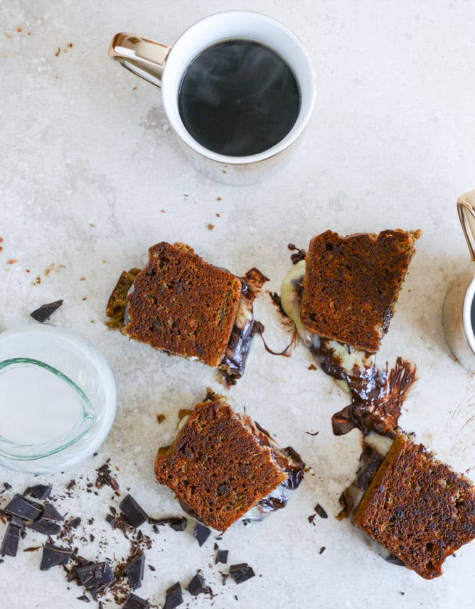 Banana Bread, Brie and Chocolate Grilled Cheese I howsweeteats.com