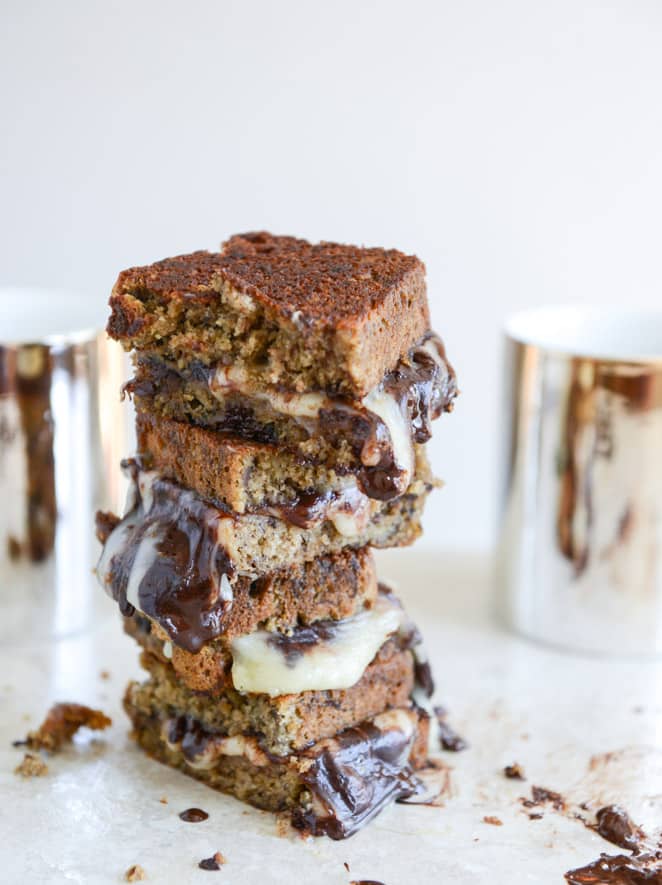 Banana Bread, Brie and Chocolate Grilled Cheese I howsweeteats.com