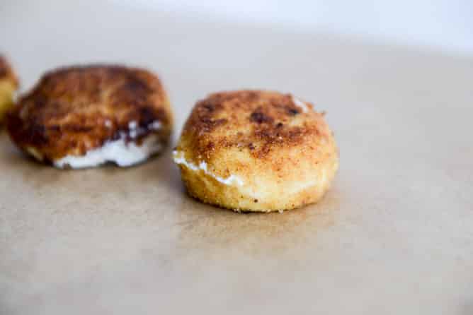 Spring Greens with Candied Meyer Lemons and Spicy Fried Goat Cheese I howsweeteats.com