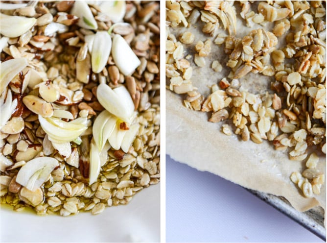 Avocado Citrus Crunch Salad with Oat Croutons and Black Pepper Buttermilk Drizzle I howsweeteats.com