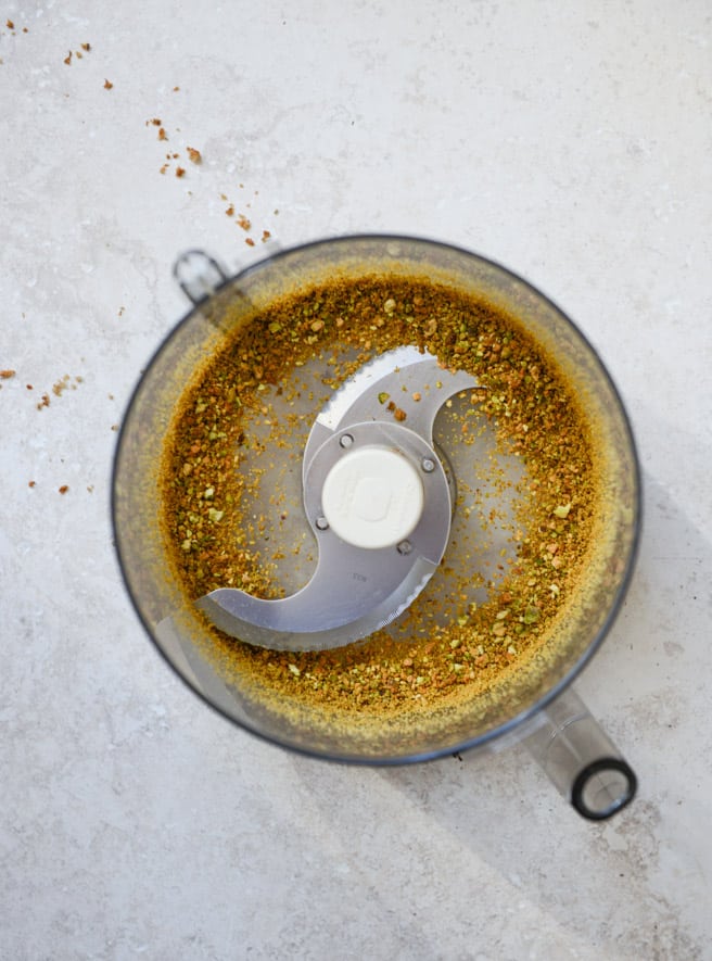 Crisp Skillet Sea Bass with Pistachio Butter I howsweeteats.com