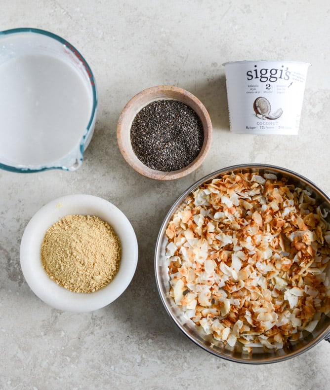 coconut cream pie chia seed pudding I howsweeteats.com