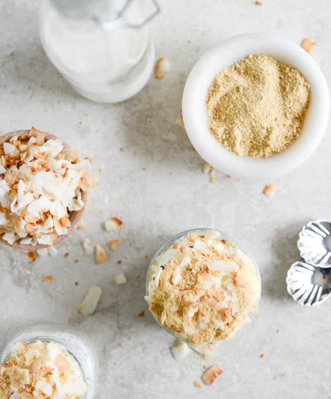 coconut cream pie chia seed pudding I howsweeteats.com