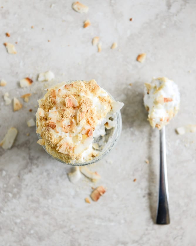 coconut cream pie chia seed pudding I howsweeteats.com