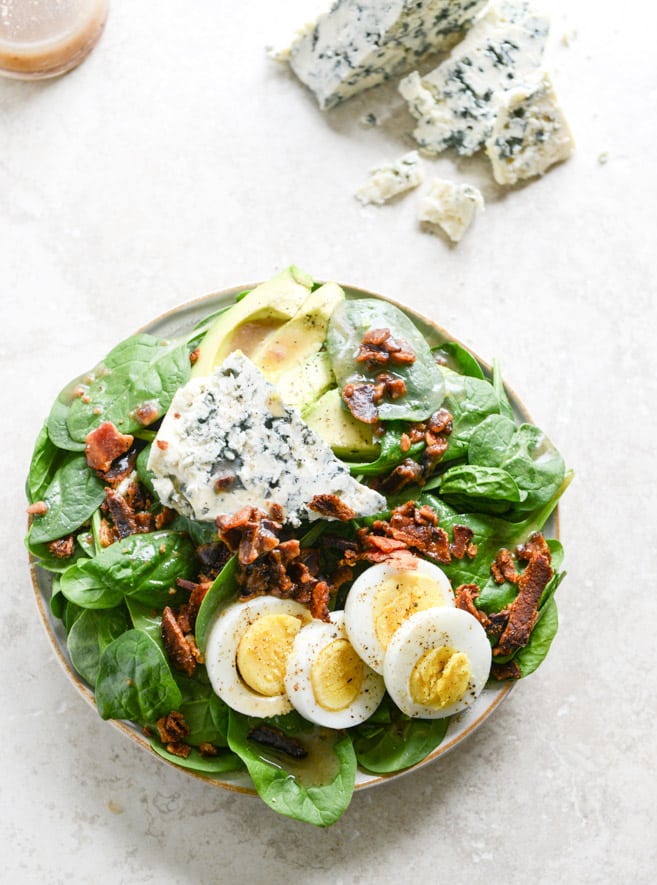 Killer Spinach Salads with Hot Bacon Dressing I howsweeteats.com