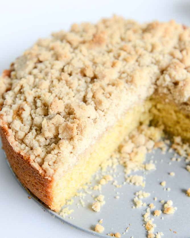 vanilla cornmeal cake with candied cherry tomatoes I howsweeteats.com