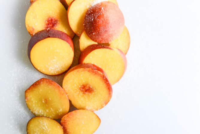 caramelized peach caprese with smoked sea salt I howsweeteats.com