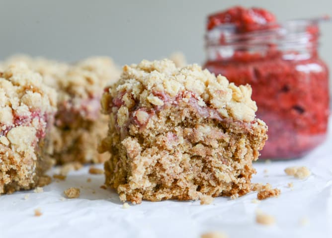 strawberry chia jam squares I howsweeteats.com