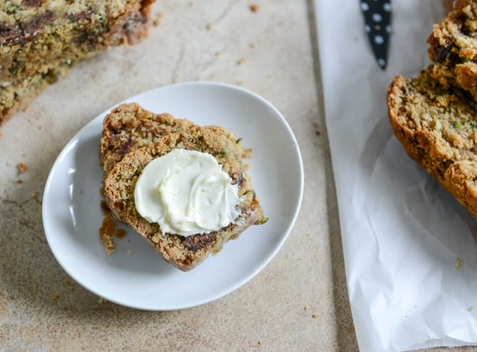 vegan coconut zucchini chocolate chip bread I howsweeteats.com