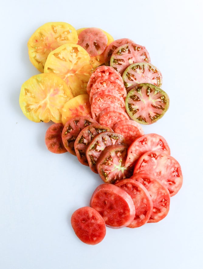 salt and pepper heirloom tart with whipped feta I howsweeteats.com