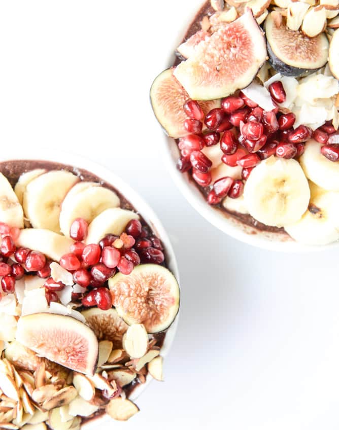 autumn acai bowls with vanilla bean cashew butter I howsweeteats.com