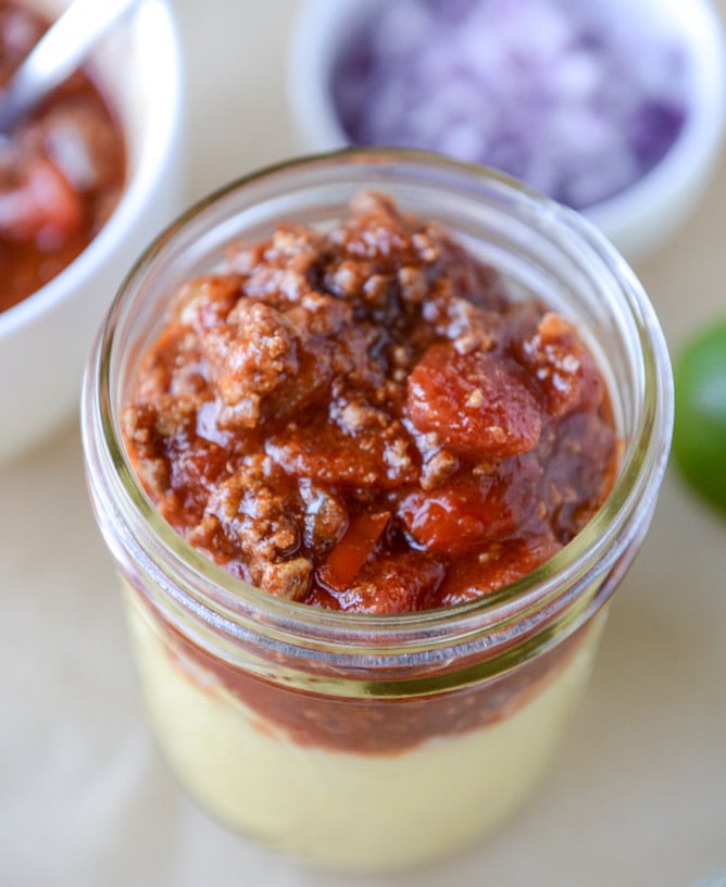 chili cheddar cheese polenta I howsweeteats.com