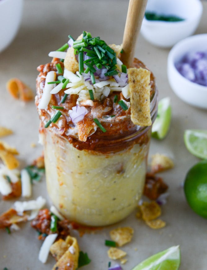 chili cheddar cheese polenta I howsweeteats.com