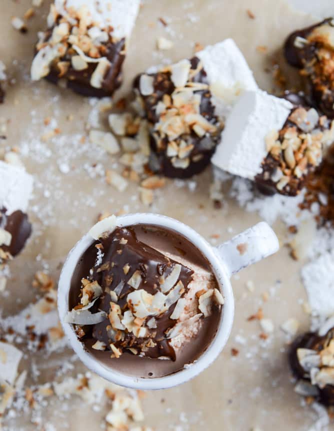 chocolate covered coconut marshmallows I howsweeteats.com