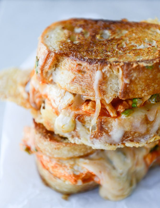 buffalo chicken beer cheese grilled cheese I howsweeteats.com