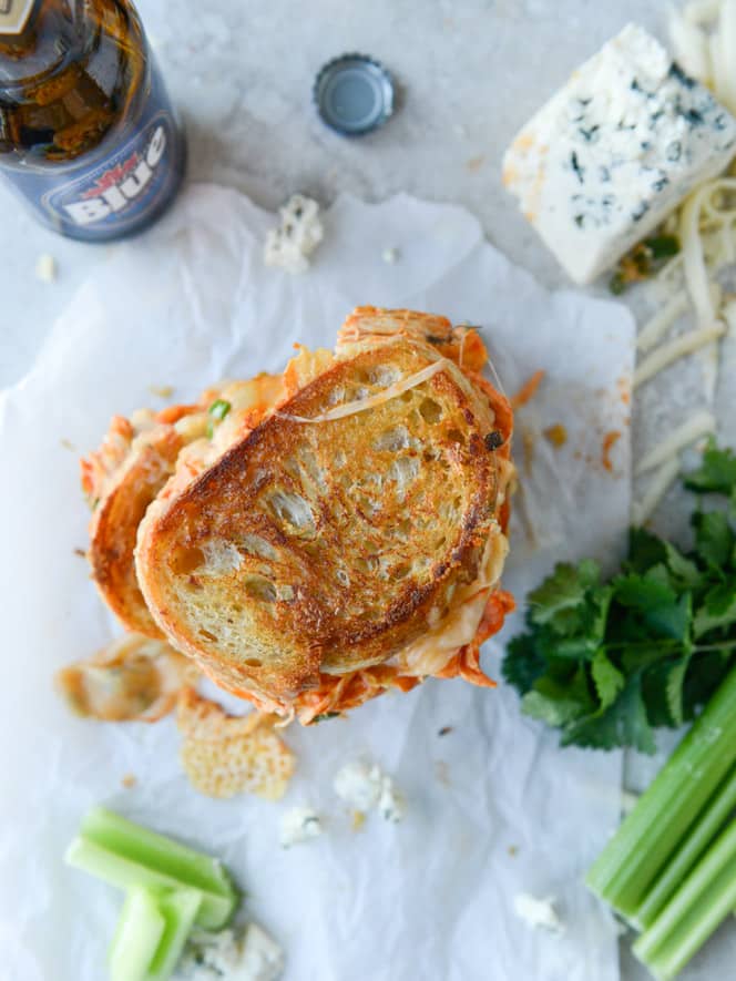 buffalo chicken beer cheese grilled cheese I howsweeteats.com