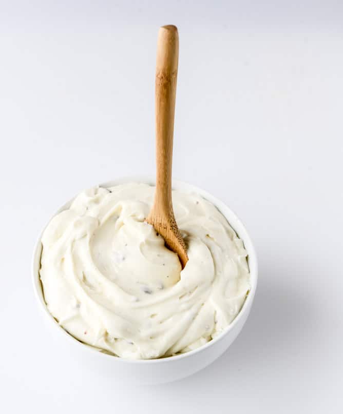 chocolate pound cake with bacon bourbon frosting I howsweeteats.com