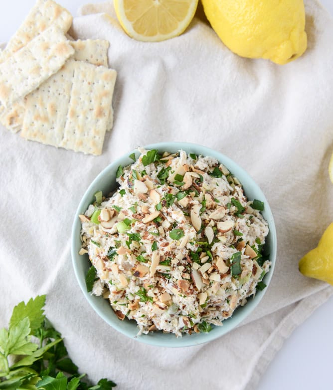 lemon almond roast chicken salad I howsweeteats.com