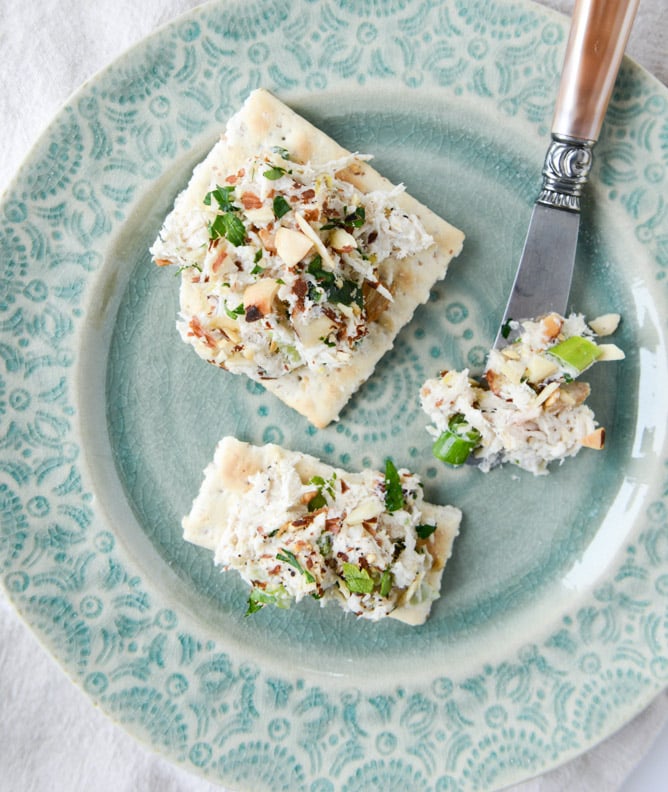 lemon almond roast chicken salad I howsweeteats.com