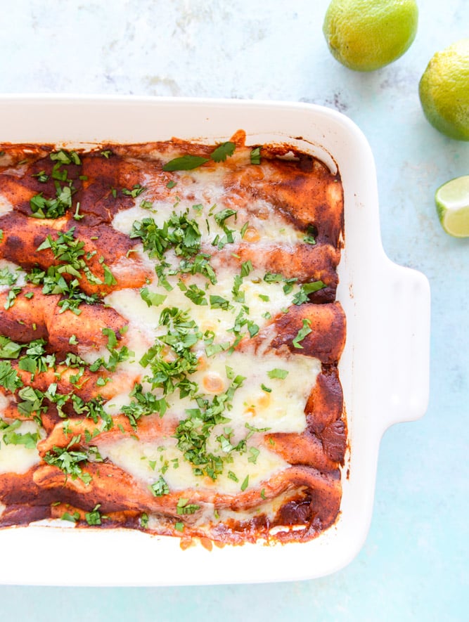 roasted pork and caramelized pineapple enchiladas I howsweeteats.com