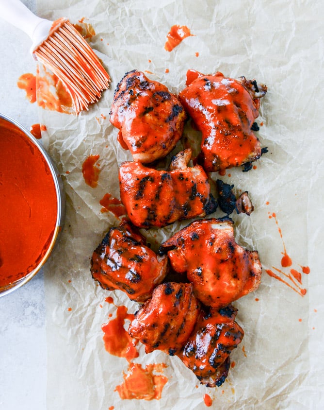 grilled caesar buffalo chicken salad I howsweeteats.com