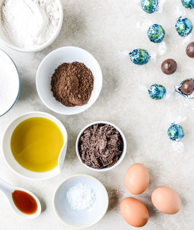 olive oil sea salt truffle brownies I howsweeteats.com