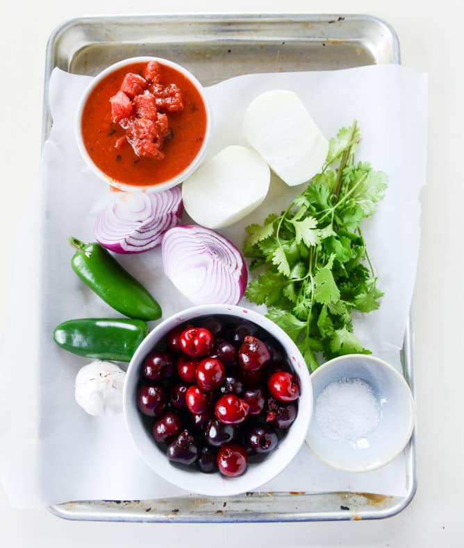 grilled cherry salsa I howsweeteats.com