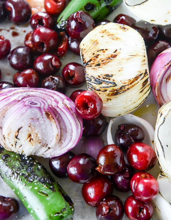 grilled cherry salsa I howsweeteats.com