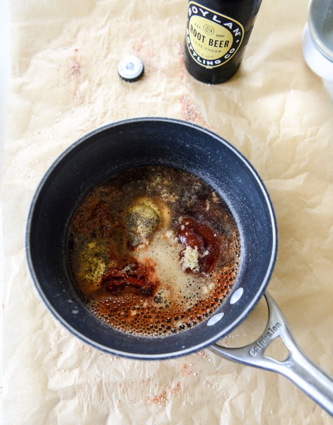 Grilled Baby Back Ribs with Root Beer BBQ Sauce I howsweeteats.com