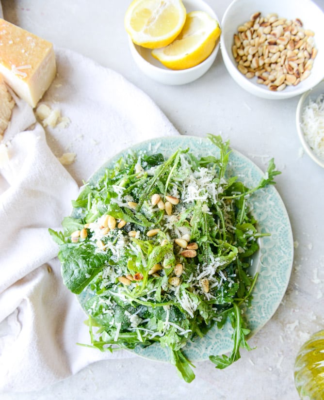kale arugula reggiano salad I howsweeteats.com